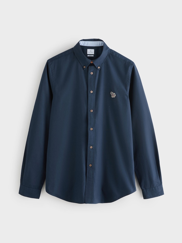 PS Paul Smith Blue Tailored-Fit Logo Shirt - Image 1 of 1