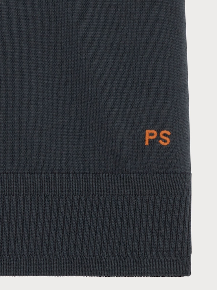 PS Paul Smith Grey Regular-Fit Quarter Zip Jumper - Image 2 of 2 PS Paul Smith Grey Regular-Fit Quarter Zip Jumper - Image 2 of 2