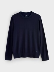 PS Paul Smith Blue Merino Wool Crew Neck Logo Jumper - Image 6 of 6