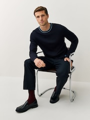 PS Paul Smith Blue Regular-Fit Quarter Zip Jumper - Image 6 of 7