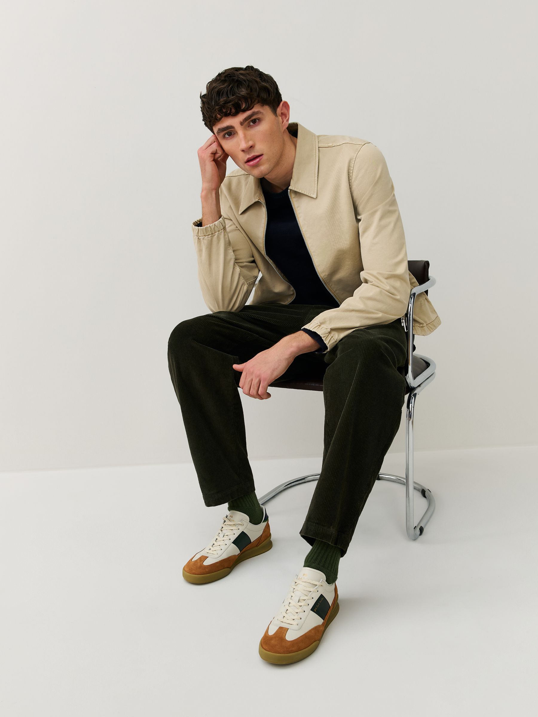 Buy PS Paul Smith Cream Zip Through Harrington Jacket from Next