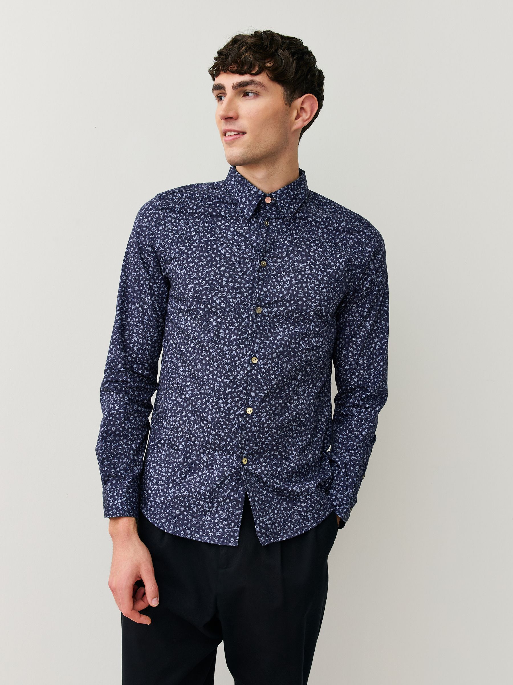 Buy PS Paul Smith Blue Tailored-Fit Printed Shirt from Next USA