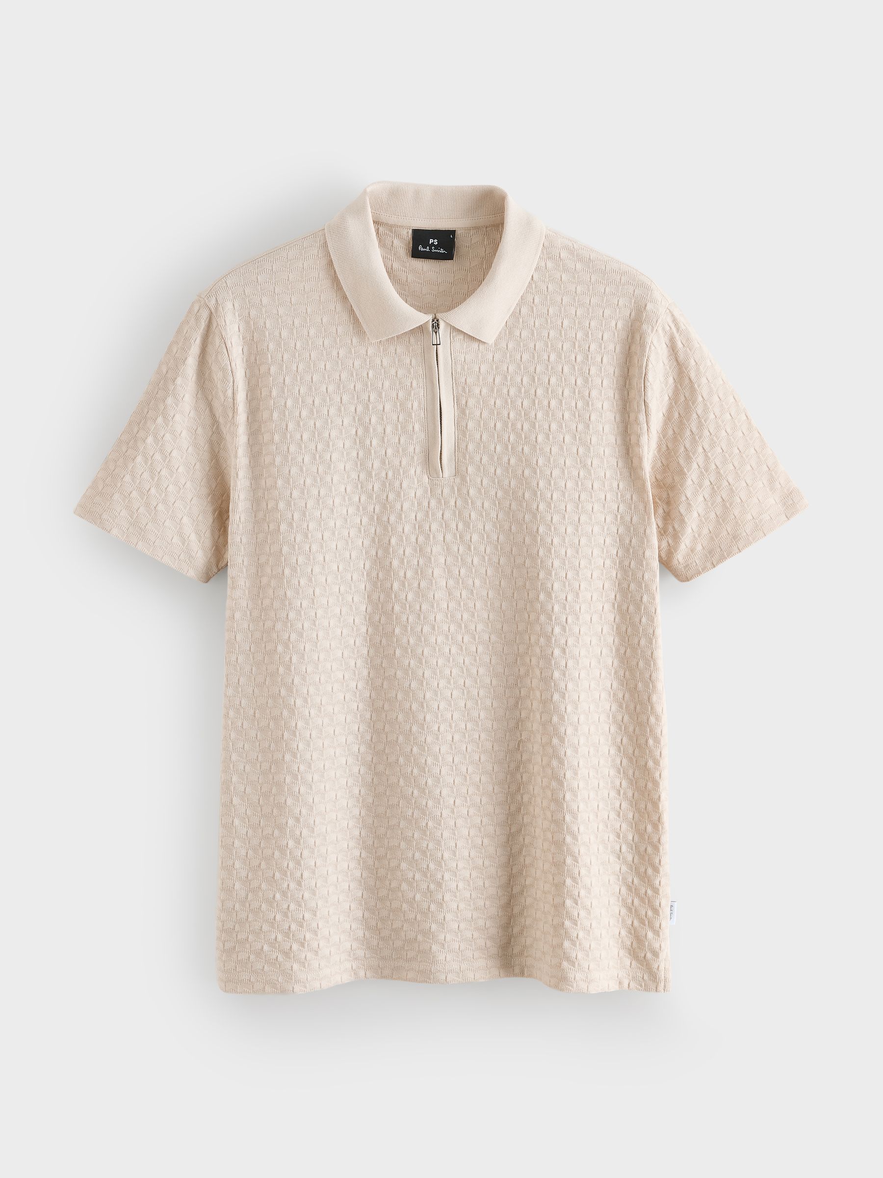 Buy PS Paul Smith Cream Regular-Fit Quarter Zip Polo Shirt from