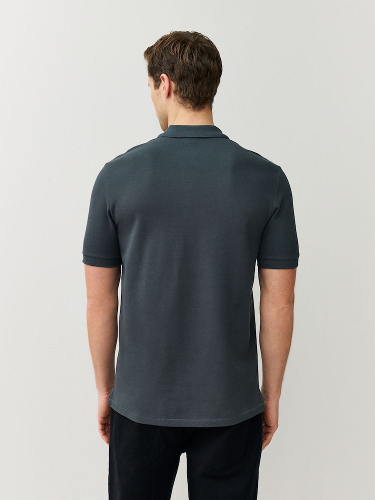 PS Paul Smith Dark Grey PS Paul Smith Black Regular-Fit Logo Polo Shirt - Image 2 of 5 PS Paul Smith Dark Grey PS Paul Smith Black Regular-Fit Logo Polo Shirt - Image 2 of 5