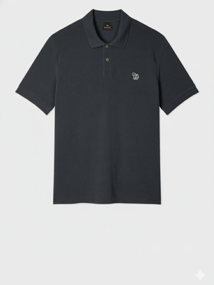 PS Paul Smith Dark Grey PS Paul Smith Black Regular-Fit Logo Polo Shirt - Image 5 of 5 PS Paul Smith Dark Grey PS Paul Smith Black Regular-Fit Logo Polo Shirt - Image 5 of 5