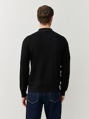 PS Paul Smith Black Long Sleeve Knitted Polo Shirt - Image 4 of 7