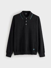 PS Paul Smith Black Long Sleeve Knitted Polo Shirt - Image 7 of 7