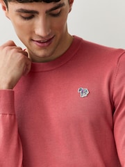 PS Paul Smith Pink Regular-Fit Crew Neck Logo Jumper - Image 2 of 5