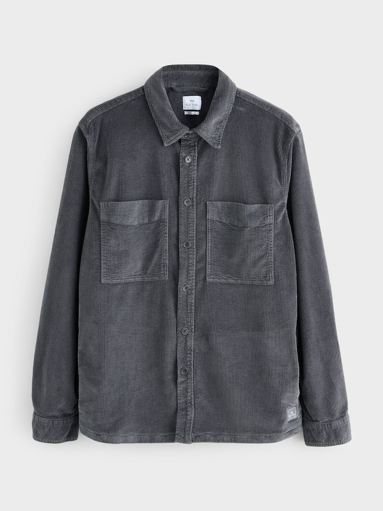PS Paul Smith Grey Micro Cord Overshirt - Image 5 of 5