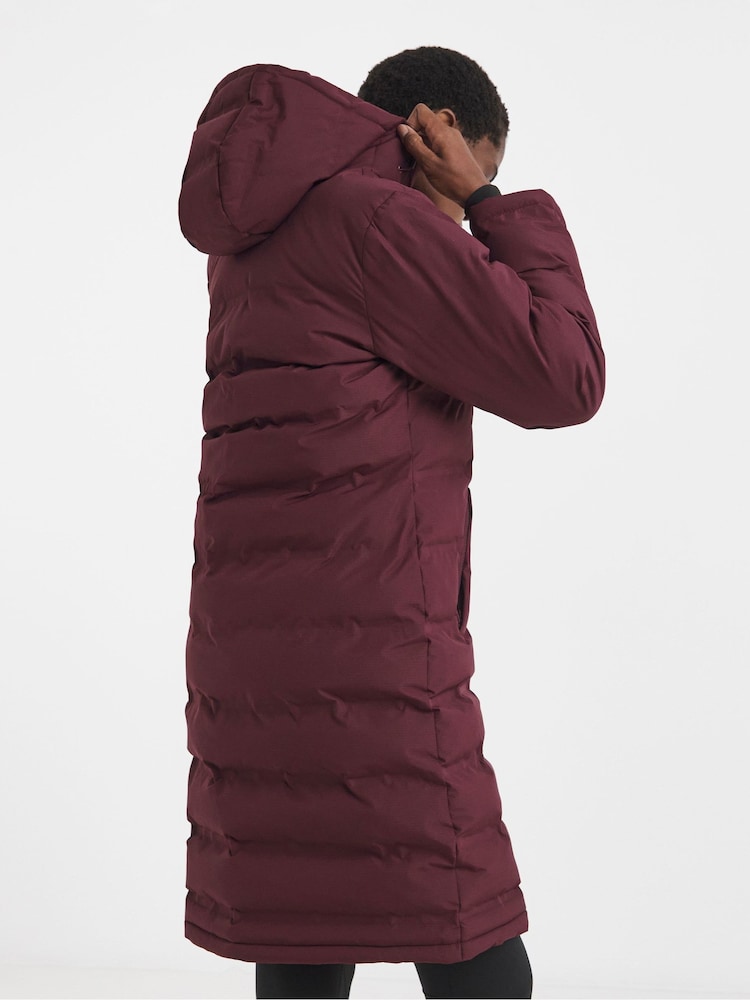 Snowdonia Red Showerproof Long Line Padded Jacket - Image 2 of 4