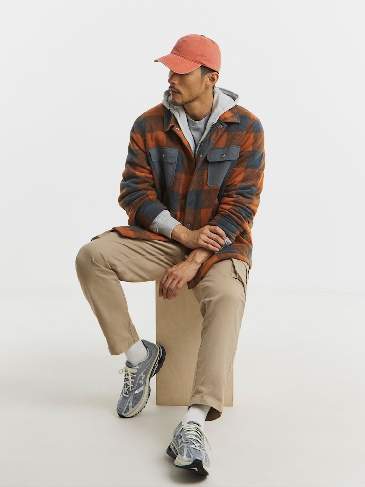 Snowdonia Orange Fleece Borg Lined Checked Shirt - Image 5 of 5 Snowdonia Orange Fleece Borg Lined Checked Shirt - Image 5 of 5
