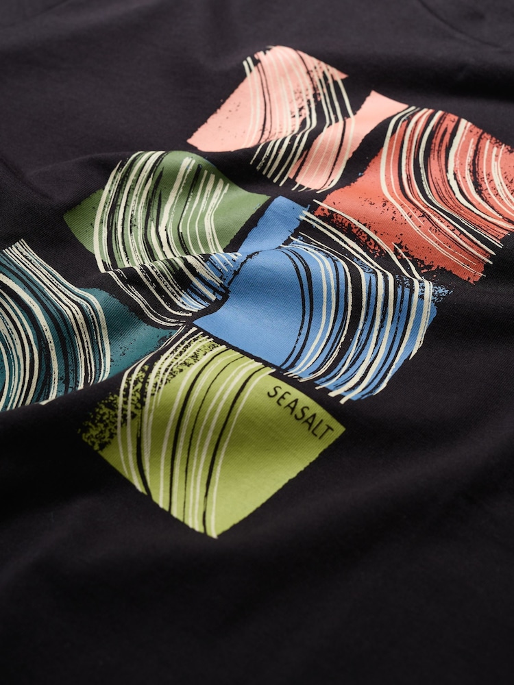 Seasalt Cornwall Black Midwatch Cotton T-Shirt - Image 5 of 5