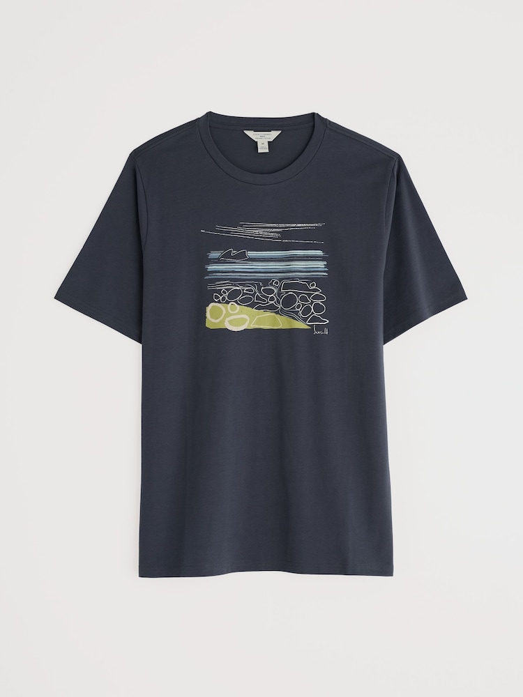 Seasalt Cornwall Grey Midwatch Cotton T-Shirt - Image 5 of 5