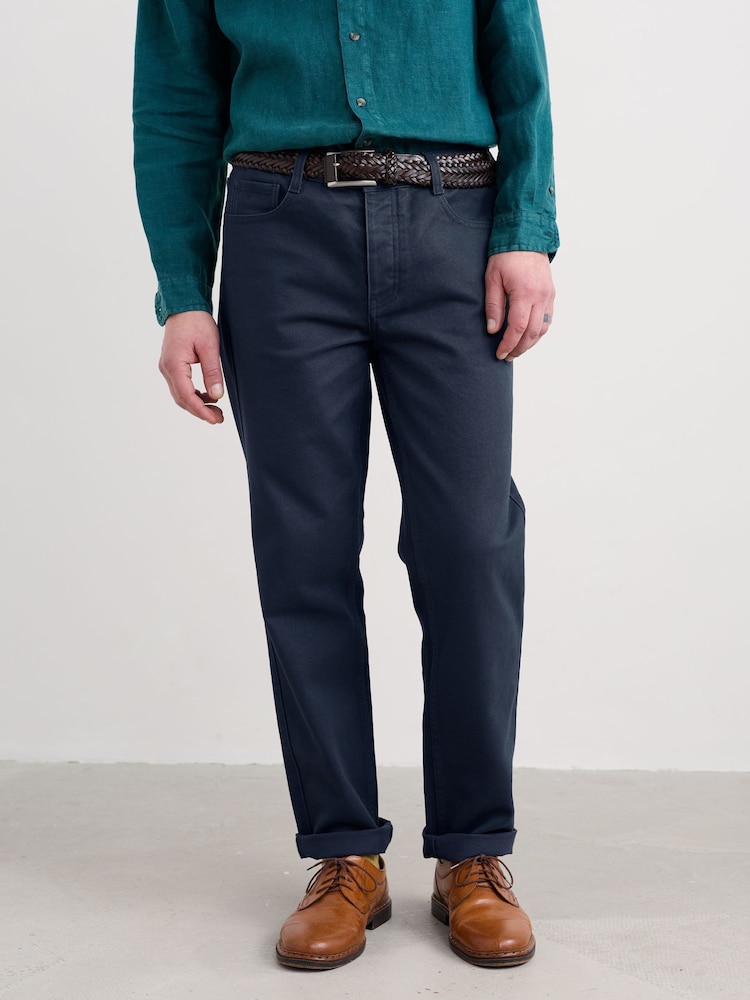 Seasalt Cornwall Blue Felling Straight Leg Trousers - Image 1 of 5