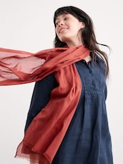 Seasalt Cornwall Orange Vitality Cotton Blend Scarf - Image 1 of 6