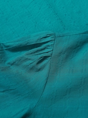 Seasalt Cornwall Green Hope Cottage Cotton Check Blouse - Image 5 of 5