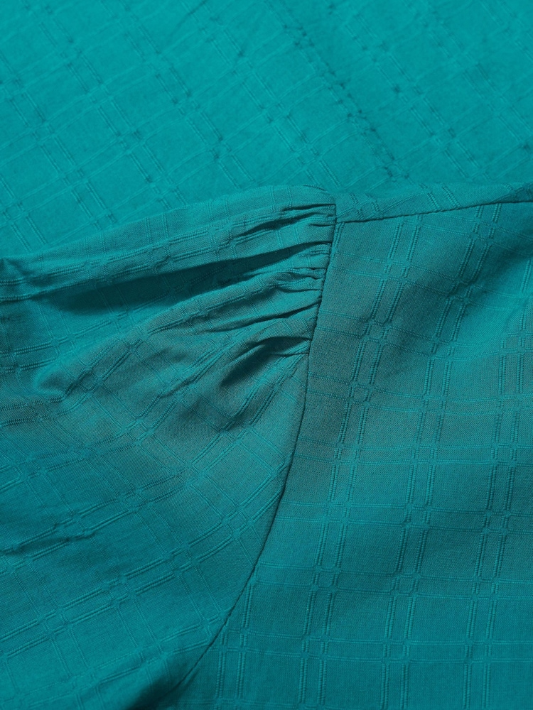 Seasalt Cornwall Green Hope Cottage Cotton Check Blouse - Image 5 of 5