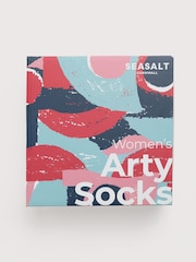 Seasalt Cornwall Green Teal Gift Box of 4 Womens Scenic Arty Socks - Image 3 of 3