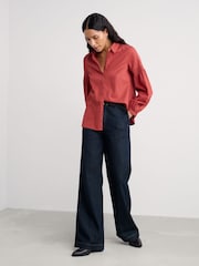 Seasalt Cornwall Orange Sapling Cotton Shirt - Image 3 of 5