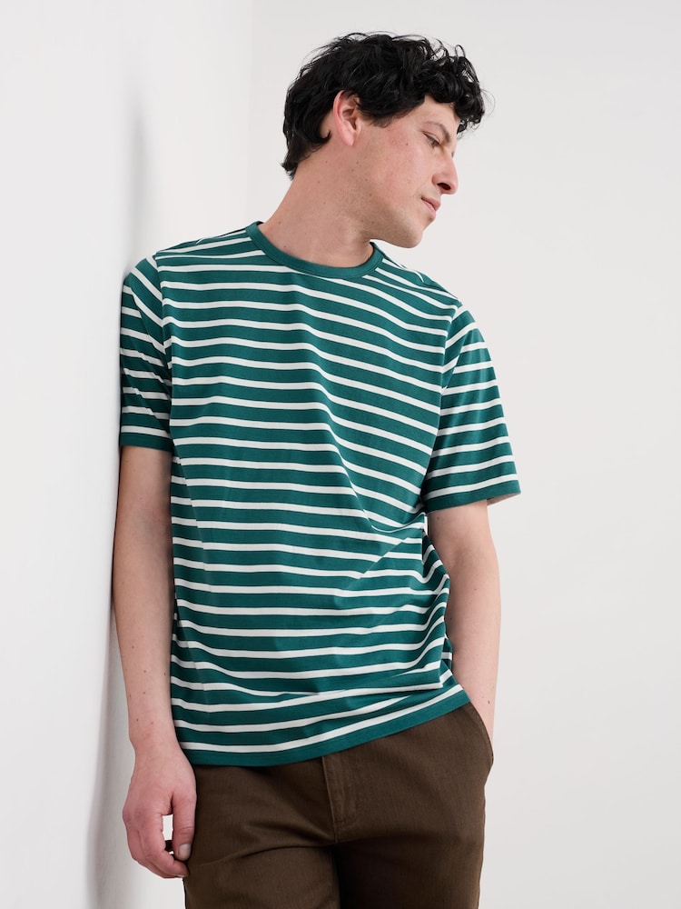 Seasalt Cornwall Green Seven Seas Sailor T-Shirt in Cotton - Image 1 of 5 Seasalt Cornwall Green Seven Seas Sailor T-Shirt in Cotton - Image 1 of 5