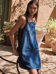 Індиго - Denim Mini Slip Dress - Image 1 of 6
