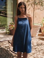 Індиго - Denim Mini Slip Dress - Image 3 of 6