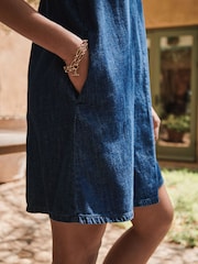 Індиго - Denim Mini Slip Dress - Image 5 of 6