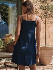 Індиго - Denim Mini Slip Dress - Image 6 of 6
