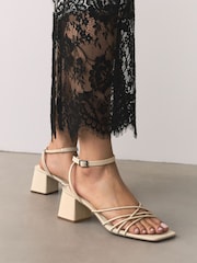 Bone Forever Comfort® Strappy Mid Block Sandals - Image 6 of 9