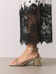 Gold Forever Comfort® Strappy Mid Block Sandals - Image 1 of 8