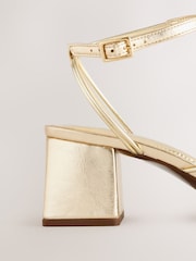 Gold Forever Comfort® Strappy Mid Block Sandals - Image 6 of 8