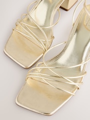 Gold Forever Comfort® Strappy Mid Block Sandals - Image 7 of 8