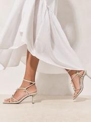 Green Forever Comfort® Square Toe Strappy Charm Heels - Image 1 of 5