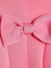 River Island Pink Younger Girls Collared Bow Back Dress - Image 4 of 4