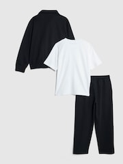 River Island Blue Boys 3 Piece Pinstripe Smart Trousers Set - Image 2 of 4