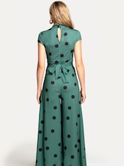 Hot Squash Green Jersey Wide Leg Jumpsuit - Image 2 of 4