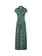 Hot Squash Green Jersey Wide Leg Jumpsuit - Image 3 of 4
