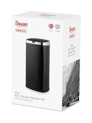Swan Black Townhouse 42L Square Sensor Bin - Image 8 of 8