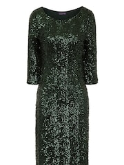 Hot Squash Green Sequin Dress - Image 3 of 3