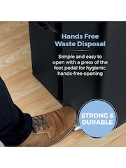 Tower Black 60L 3 Compartments Pedal Bin - Image 4 of 7