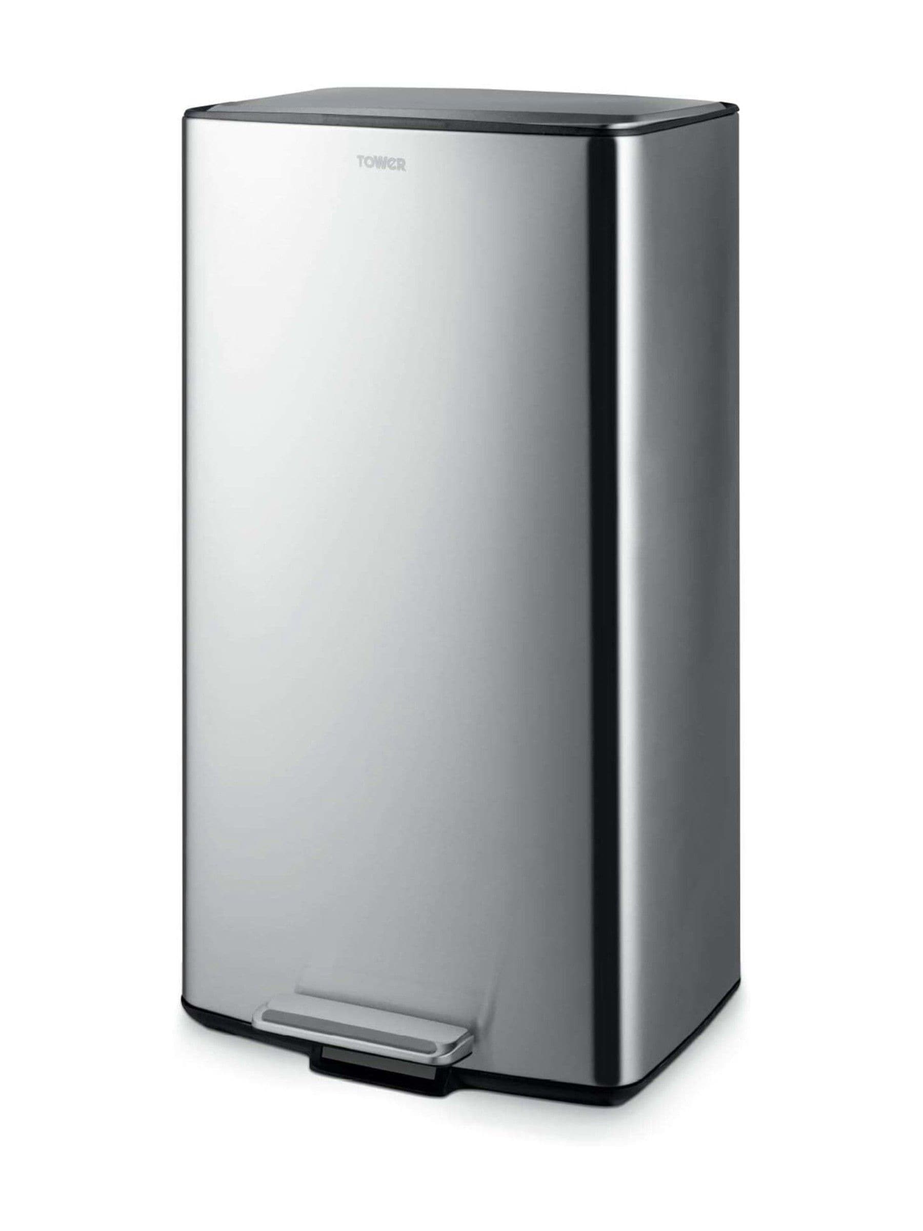 Tower 40L Rectangular Pedal Bin Silver Medium - Image 12