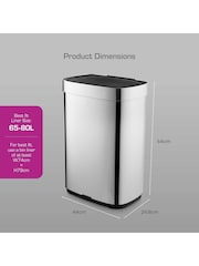 Swan Stainless Steel Rectangular Sensor Bin 80L - Image 6 of 9