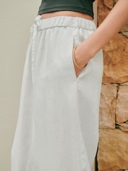 Weiß - N. Premium 100% Linen Barrel Leg Trousers - Bild 5 von 8