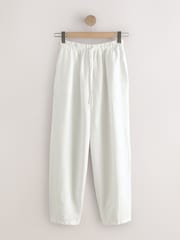 Weiß - N. Premium 100% Linen Barrel Leg Trousers - Bild 6 von 8