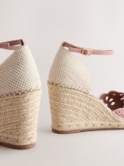 Pink Forever Comfort® Broderie Closed Toe Wedges - Image 10 of 10