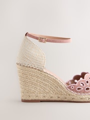 Pink Forever Comfort® Broderie Closed Toe Wedges - Image 8 of 10