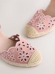 Pink Forever Comfort® Broderie Closed Toe Wedges - Image 9 of 10