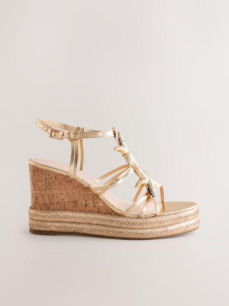 Gold Forever Comfort Starfish Charm Wedges - Image 1 of 5
