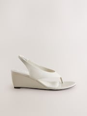 Bone Forever Comfort Toepost Slingback Wedges - Image 1 of 5