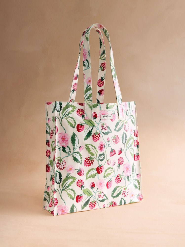 Cath Kidston Ecru Raspberry Garden Print Large Book Bag - Image 1 of 4